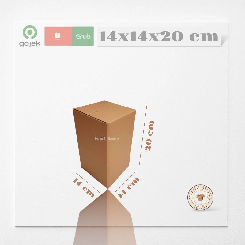 

kardus ukuran 14x14x20 cm box singel wall polos ST