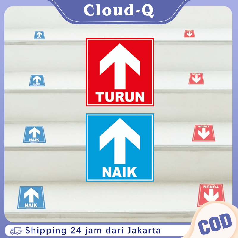 50Pcs Stiker Naik Turun Tangga Stiker Sign Panah Naik Turun Arah Tangga Jalan Anak Tangga