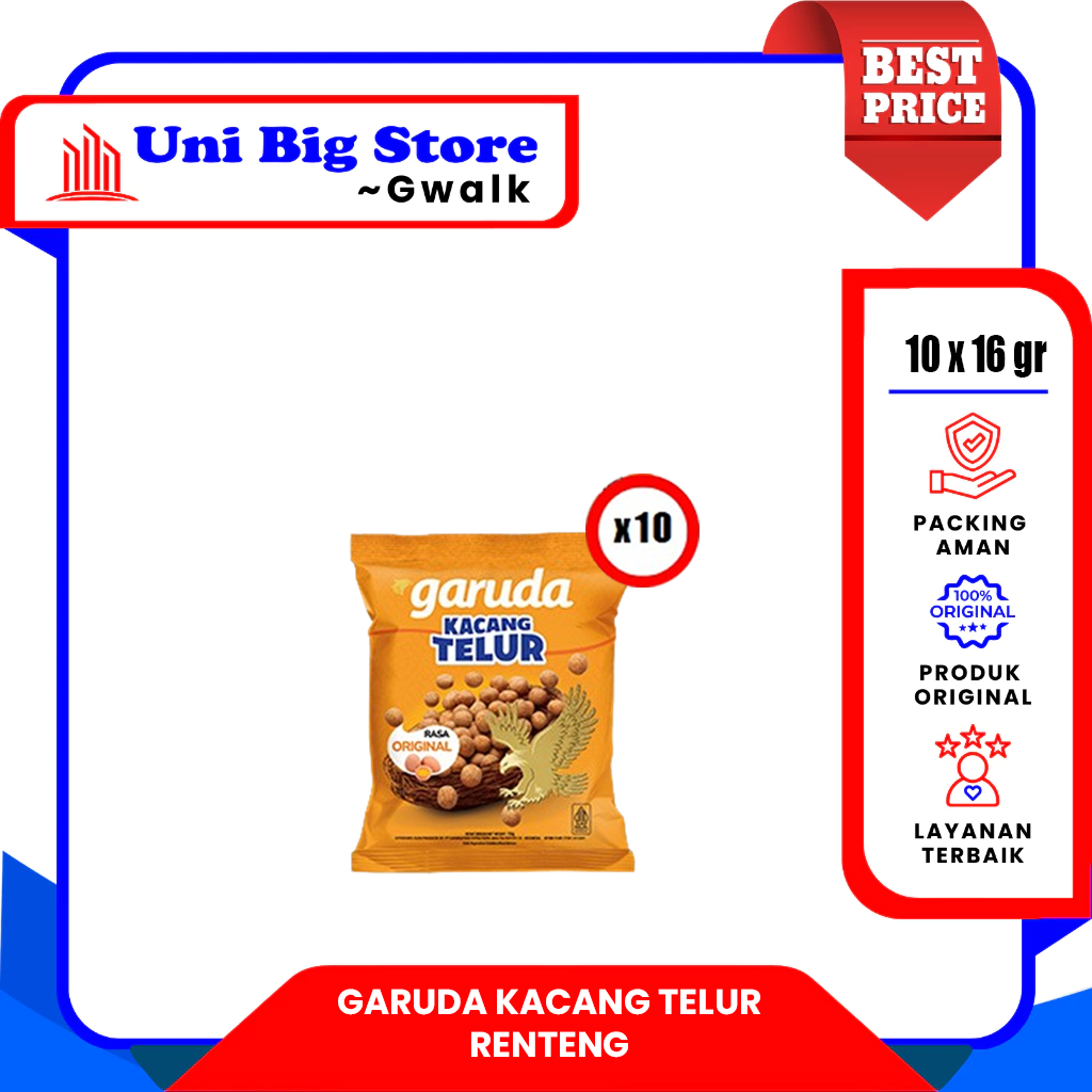 

GARUDA KACANG TELUR ORIGINAL RENTENG - (16 gr x 10 pcs)