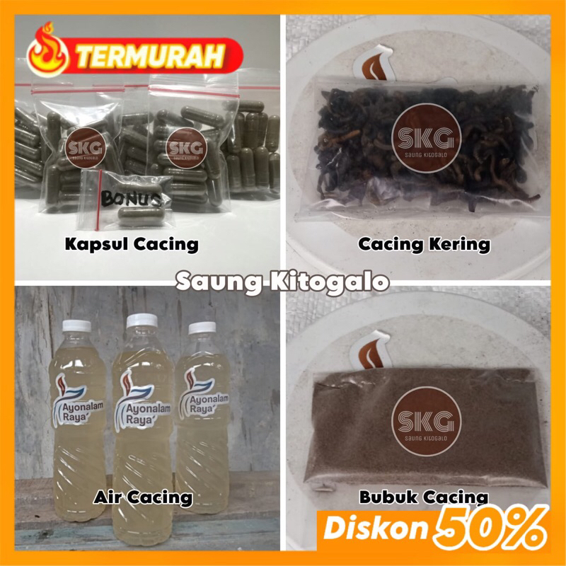 Pil Cacing Kering Kapsul Cacing | Air Cacing Ekstrak Cacing Tanah Asli Murni