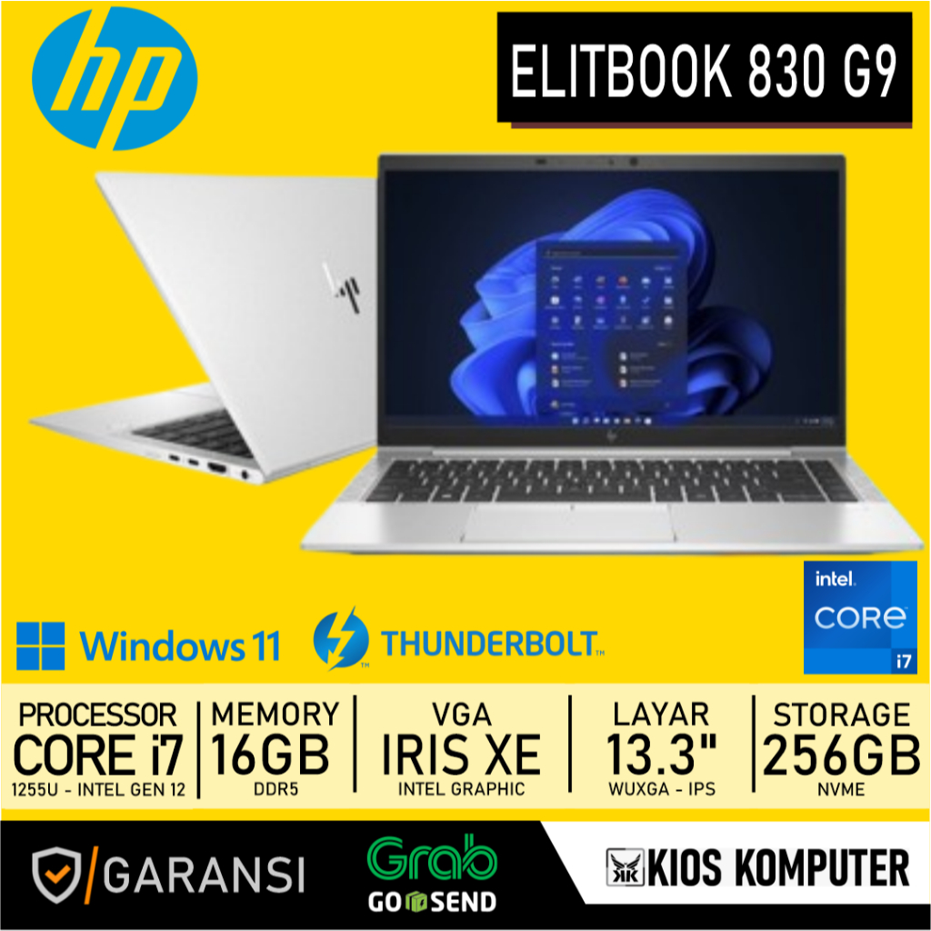 HP ELITEBOOK 830 G9 INTEL CORE I7 1255U 16GB MEMORY 256GB SSD NVME 13.3 INCH WUXGA W10 FINGERPRINT T