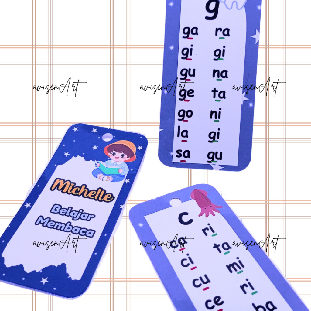 AvisenArt Flash Card Belajar Membaca Montessori Mengeja