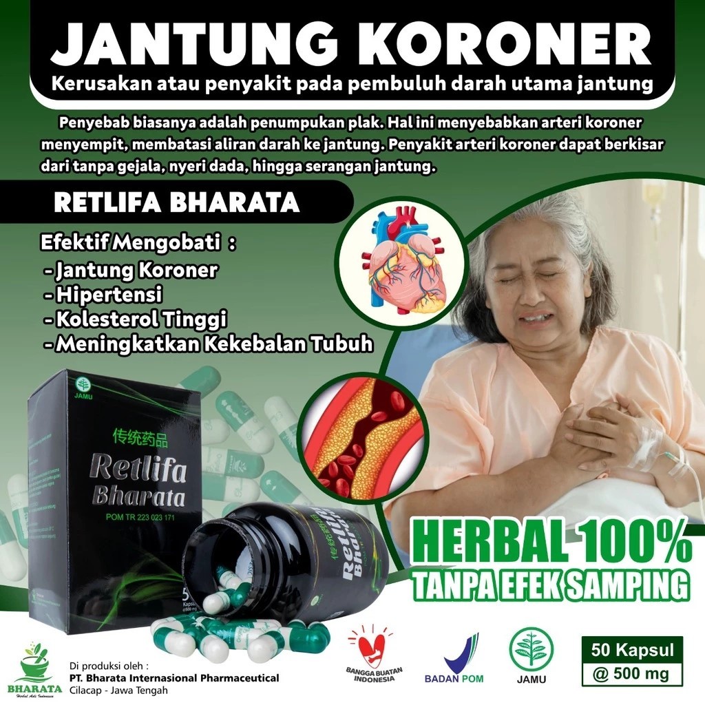 Obat Penyakit Jantung Koroner Ampuh RETLIFA BHARATA Obat Jantung Bengkak Obat Penyumbatan Jantung
