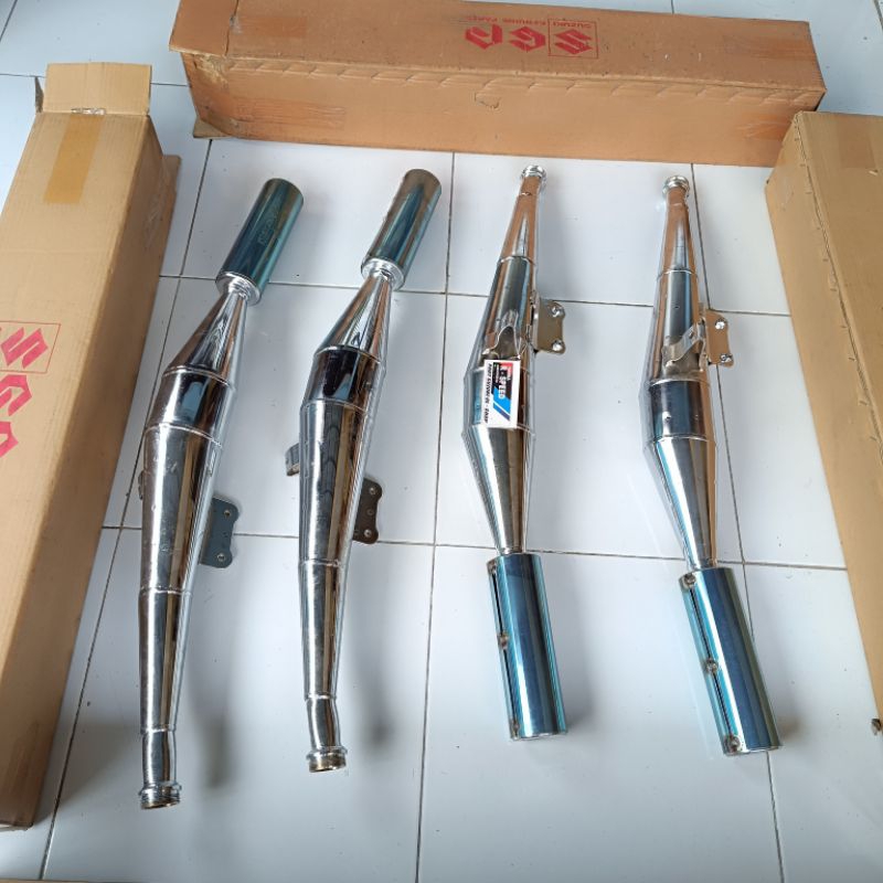 Knalpot nalpot muffler suzuki tornado cristal crystal krom original sgp nos termurah