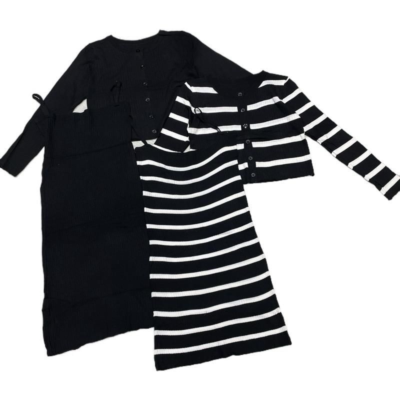 Dress rajut set cardigan rajut lengan panjang