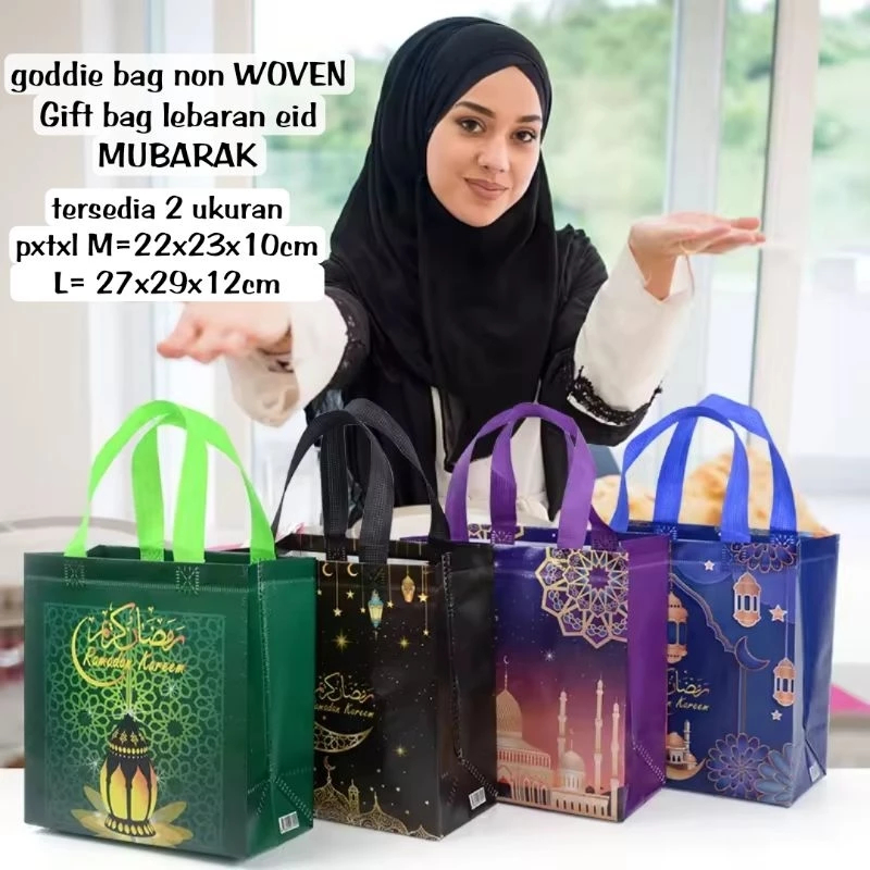 

DYPACK TAS GOODIE BAG NON WOVEN MOTIF LEBARAN IDUL FITRI / GIFT BAG RAMADHAN BAHAN KAIN TEBAL WATERPROOF