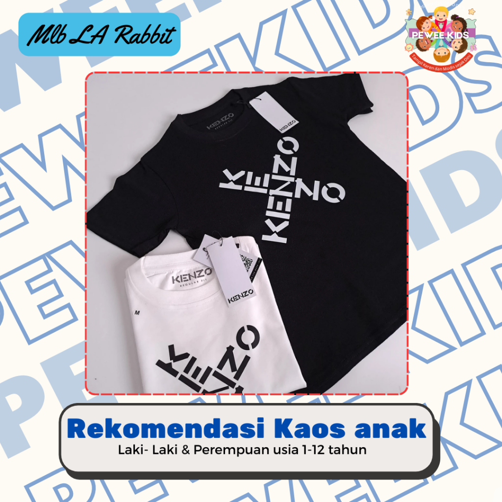 Pewee Kids Kaos Premium Kenzo FONT series  Anak 1- 12 Tahun