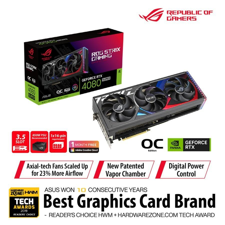 ASUS ROG STRIX RTX 4080 SUPER 16GB OC GDDR6X 4080S 16G VGA NVIDIA GEFORCE