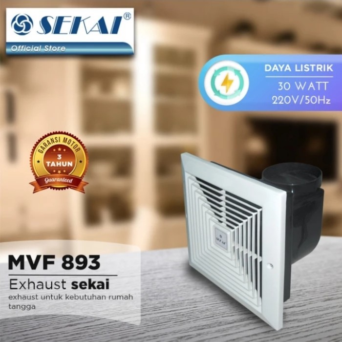 Sekai MVF-893 Kipas Exhaust Fan 8" / 8 Inch / 20 cm Ceiling / Plafon MVF 893 / MVF893
