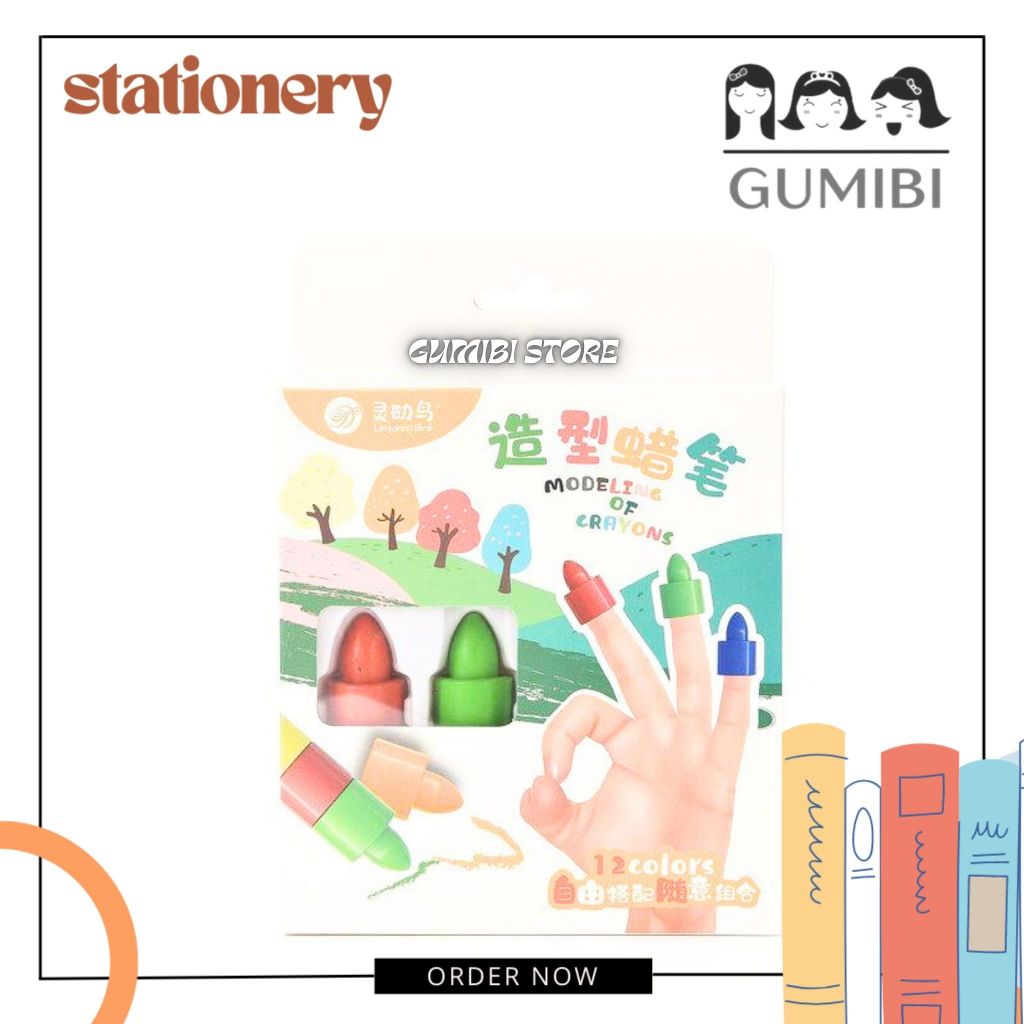 

CRAYON SUSUN JARI LINGDONG BIRD 1 PACK 12 WARNA KRAYON JARI PENSIL WARNA KRAYON ANAK BENTUK JARI TERMURAH