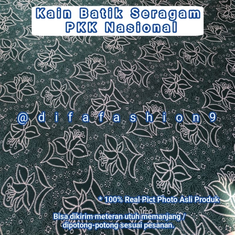 Kain Seragam PKK Nasional Original Hijau Tosca Meteran