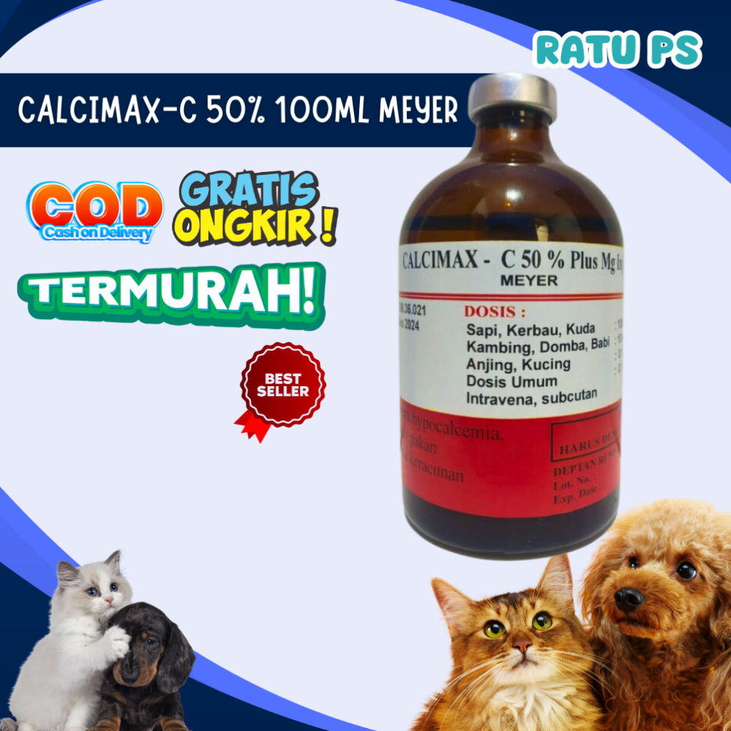 Calcimax-C 50% 100 ml - Obat Sapi Ambruk