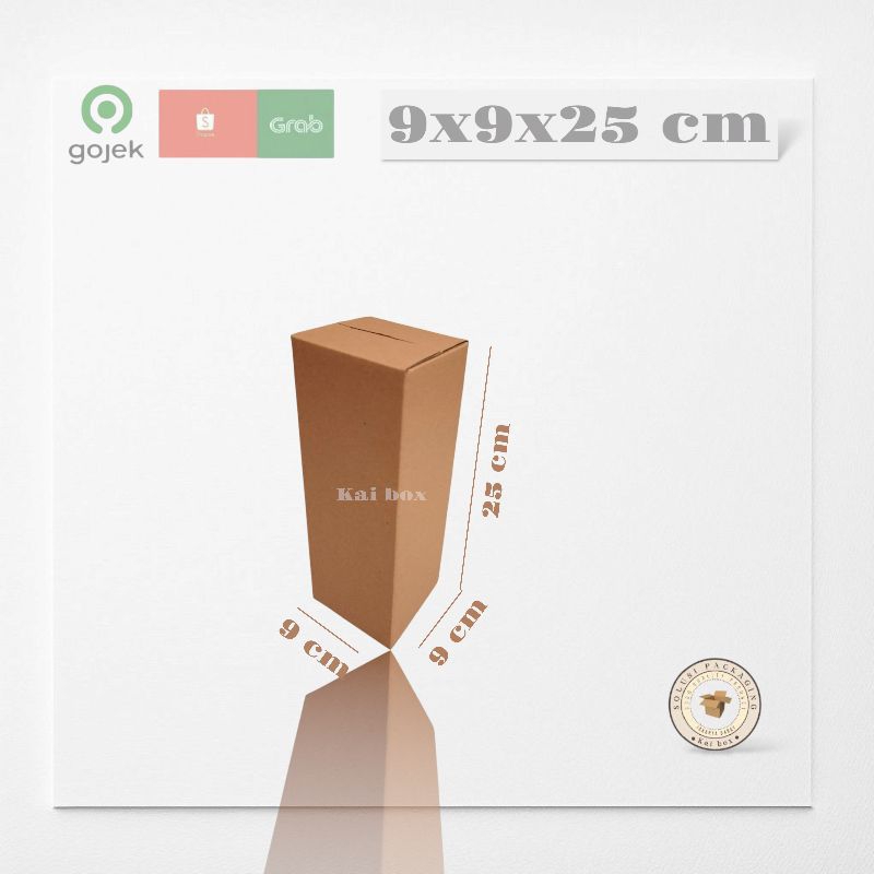 

kardus ukuran 9x9x25 cm box singel wall polos ST