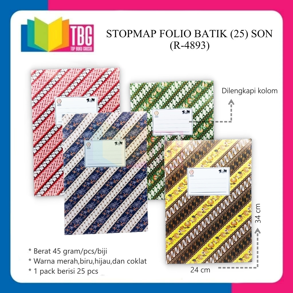 

1 PCS STOPMAP FOLIO BATIK (25) SON / MAP KERTAS / MAP UPACARA / MAP KERTAS F4 BATIK (R-4893)