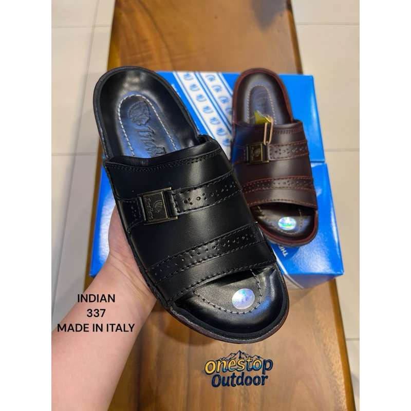 Sandal Pria INDIAN 337 Made in Italy Original - Sandal Slide Kulit Indian 337 - Sandal Kulit Asli Pr