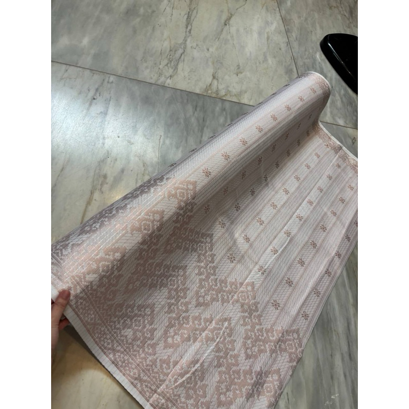 Kain Songket Premium Bahan Rok Bawahan Kebaya Motif 3 Warna Baby Pink Rosegold