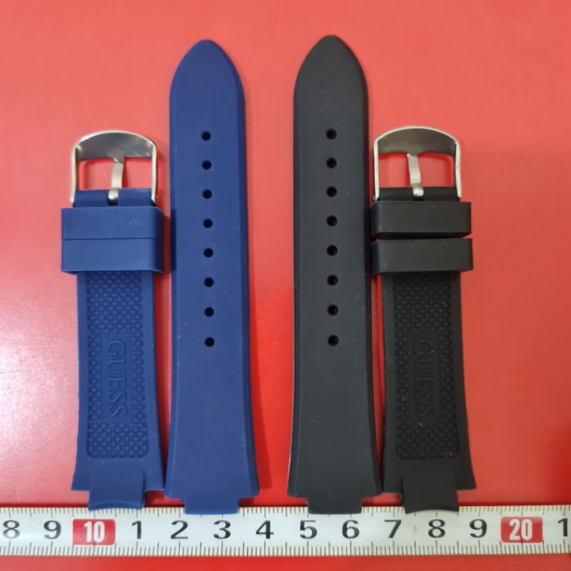 Strap rubber tali karet GUESS wanita W0149L4 hitam W0149L5 / W0958L3 biru Lady watch