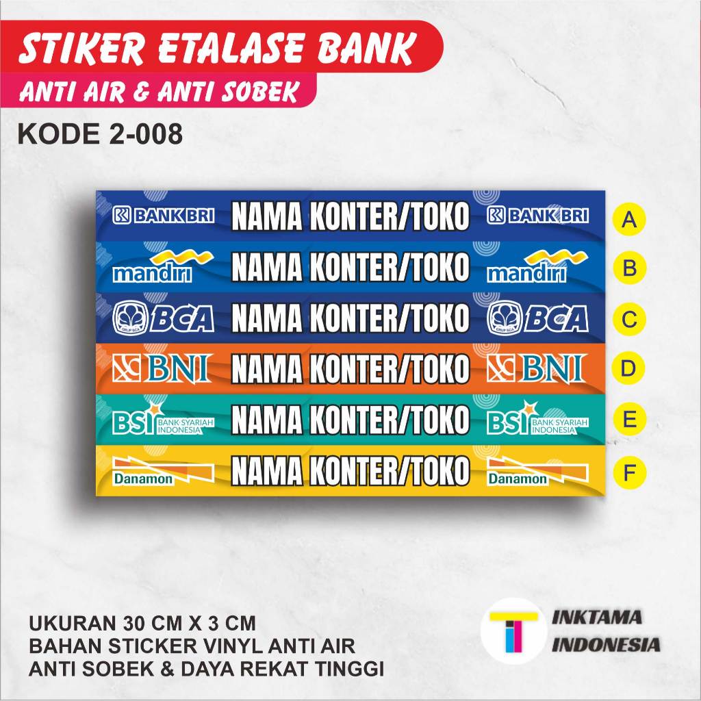 

Sticker Stiker Etalase Bank Mini ATM Konter / Counter / Toko Tanpa Minimal Order