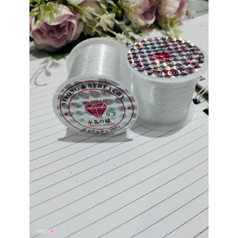 Benang Payet crystal String/Benang Nilon 0,2mm Nylon Transparan/Tidak Elastis