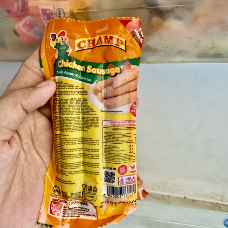 

CHAMP SOSIS AYAM ISI 3 PCS @ 75 GRAM [INSTAN]
