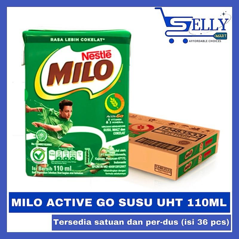 

MILO ACTIVE GO SUSU UHT KOTAK RASA COKLAT 110ML ISI 36 (SATUAN DAN DUS)