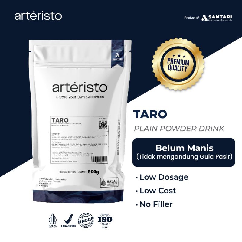 

ARTERISTO TARO PREMIUM POWDER DRINK 500GR - TANPA GULA PASIR - Bubuk Minuman