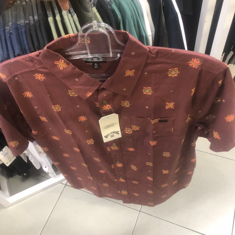 Kemeja pria billabong original sundays mountain dusty red