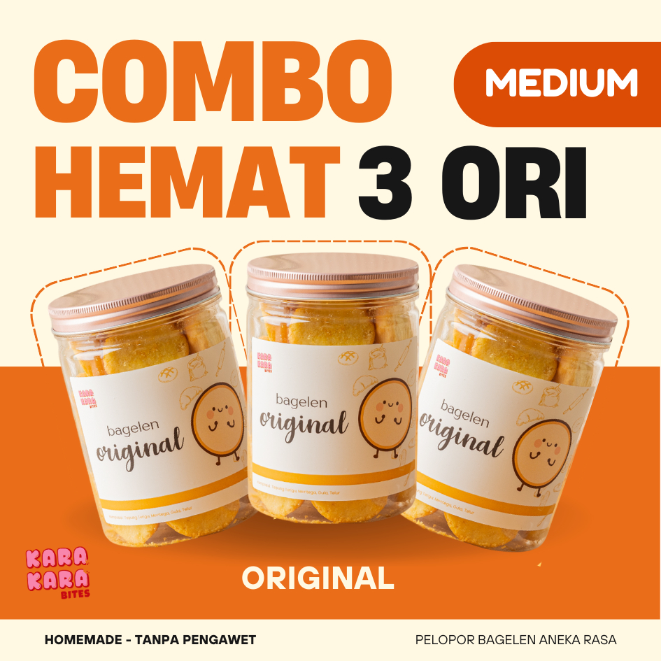 

KKB Combo Hemat 3 Original Bagelen Medium Roti Kering Roti Bagelen Kue Kering Kara Kara Bites