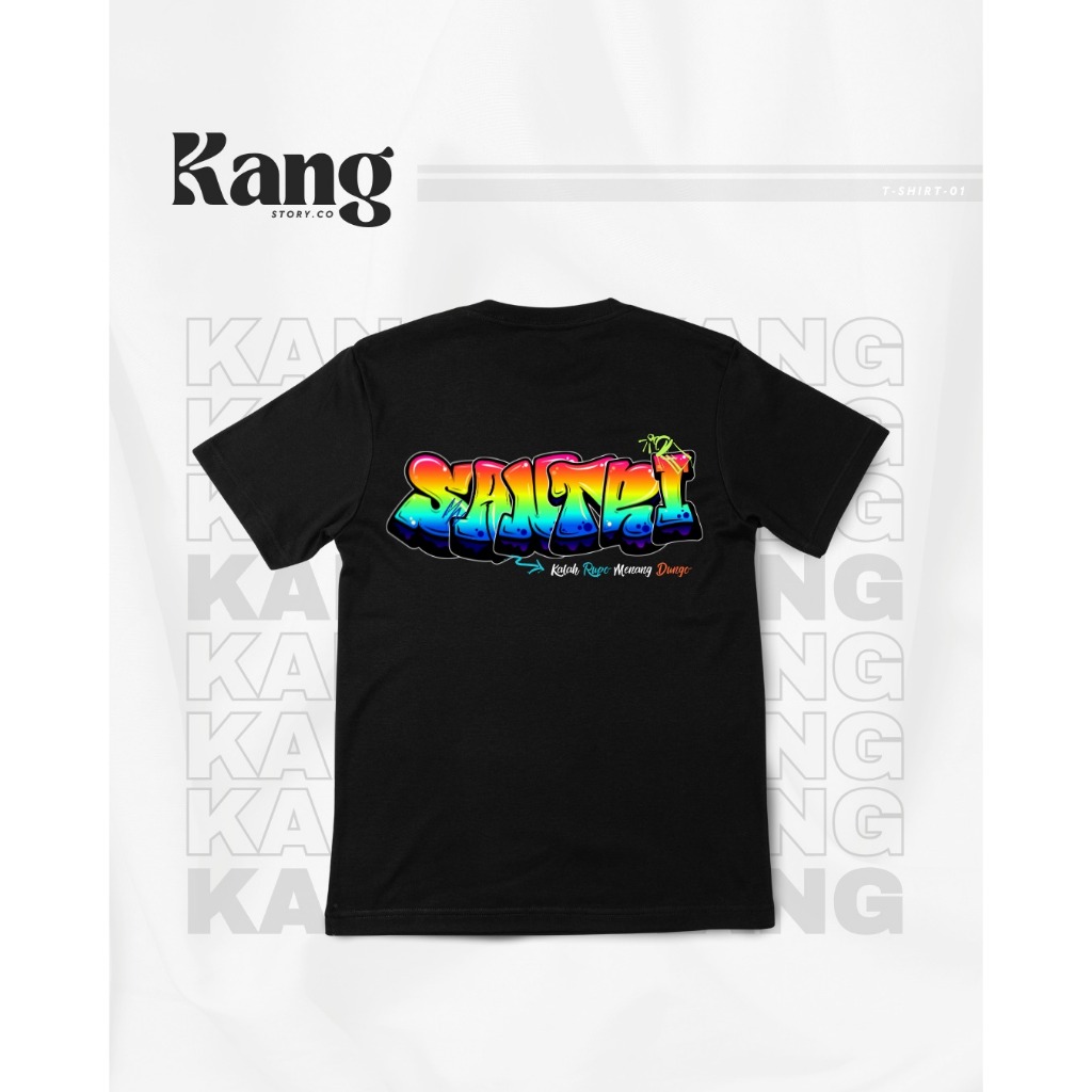 Kaos Kang Santri Kalah Rupo Menang Dungo Hitam Kang santri Series