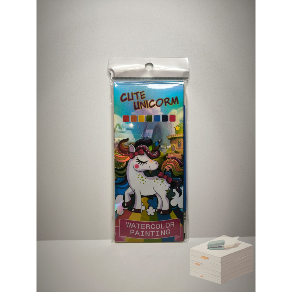 Buku Cat Air Buku Mewarnai Melukis Watercolor Painting Unicorn