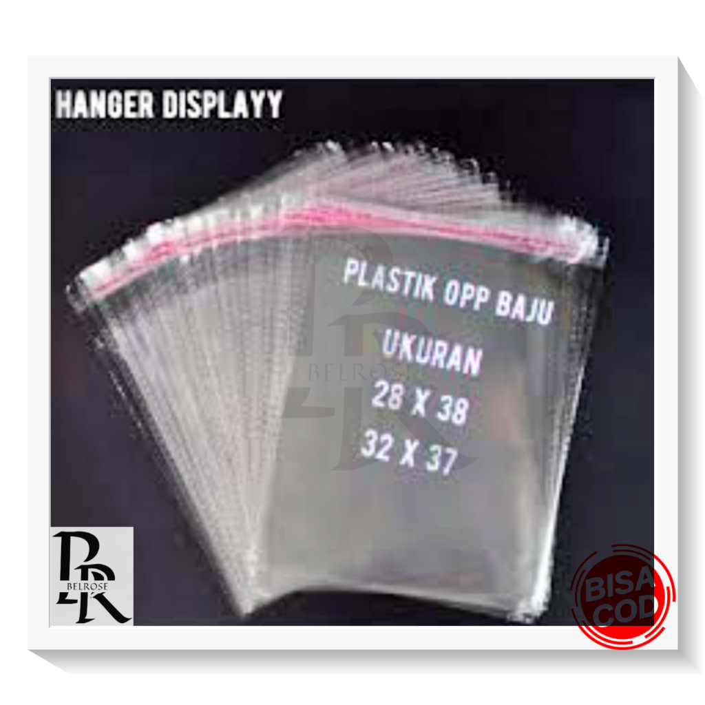 Plastik Opp Lem Baju Isi 100pcs Plastik Baju UKURAN 25X35 opp kemasan Packing baju bening plastik Ba