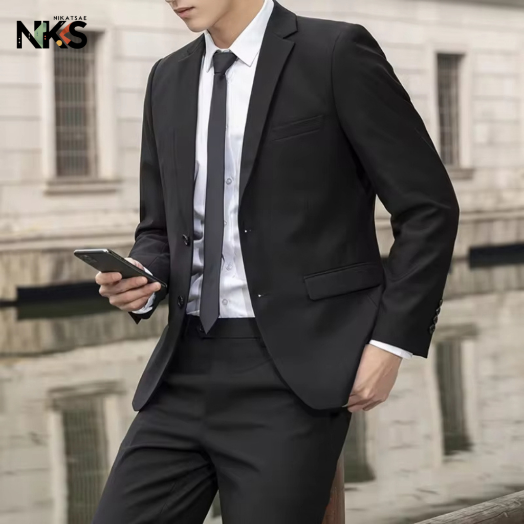 Jas Formal Pria Hitam / Jas Formal Pria / Jas Pria Slimfit / Jas Pria Korean Style / Blazer Pria