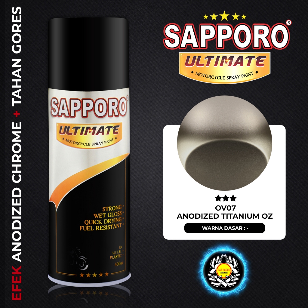 SAPPORO ULTIMATE OV07 ANODIZED TITANIUM ORIGINAL SERIES 4 IN 1 CAT SEMPROT 400 ML CAT MOTOR AEROSOL 