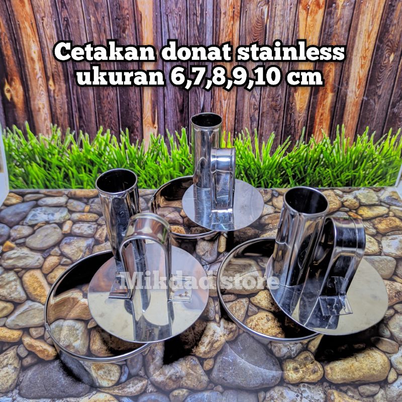 cetakan donat stainless 1set + pembolong Ring bulat Penekan adonan donat