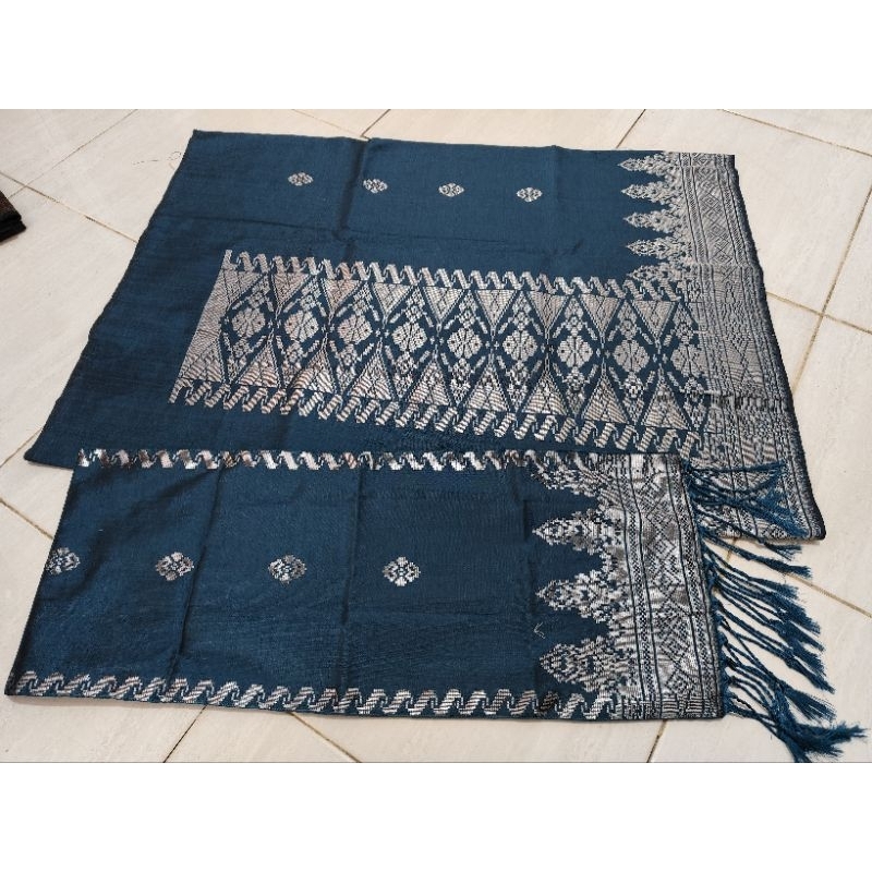 Songket Silungkang warna emerald, songket padang