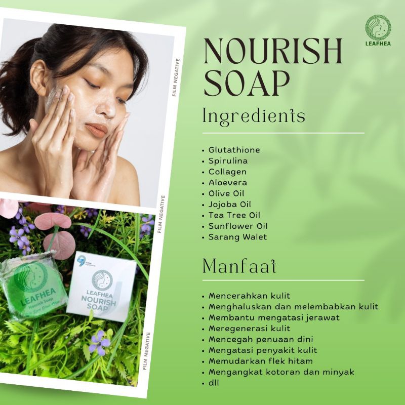 Nourish Soap isi 1 pcs Sabun , Sabun viral , Sabun hijau, sabun Anti aging , sabun Hijau ampuh , sab