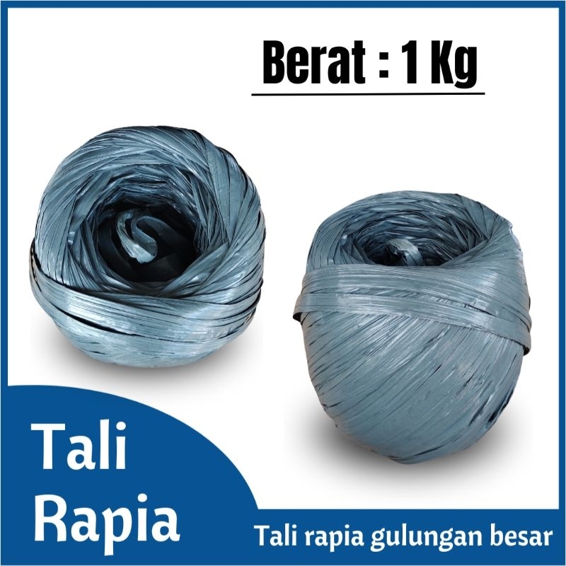 

Tali plastik Rafia Rapia gulungan tebal hitam 1 kg