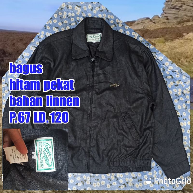 jaket work kerja casual Harrington hitam crocodile