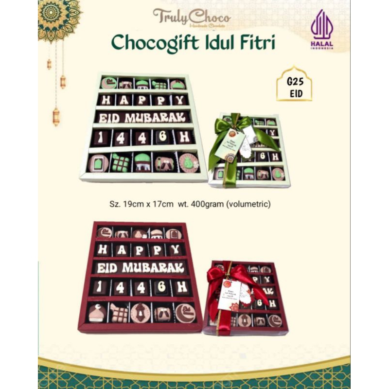 

Hampers lebaran idul fitri 2025 coklat trulychoco G25 dan EG25 EID
