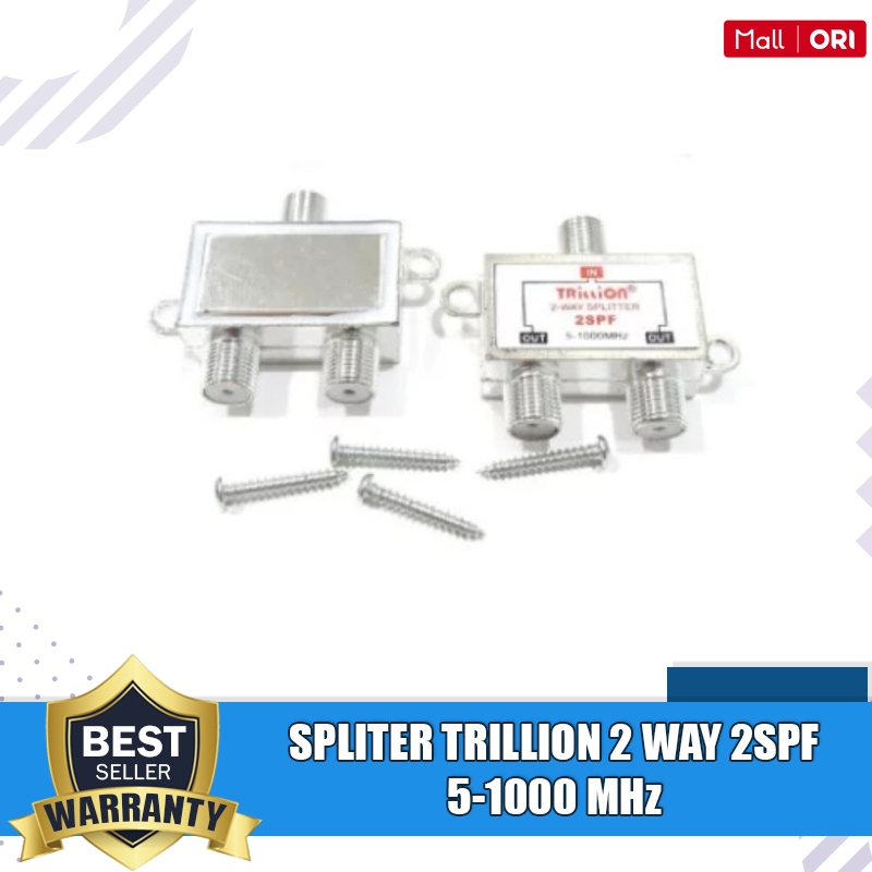 TRILLION Splitter 2 Way 2SPF Frekuensi 5-1000 Mhz Spliter Trillion 2 Spf 2 Way Splitter