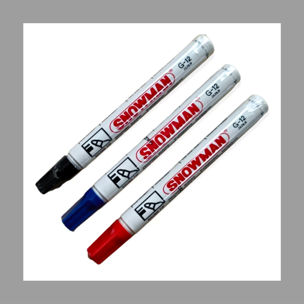 

Snowman Spidol Permanent Marker G-12 / Spidol Marker Hitam / Biru / Merah