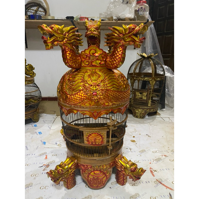 Sangkar Perkutut Full ukir Naga mewah