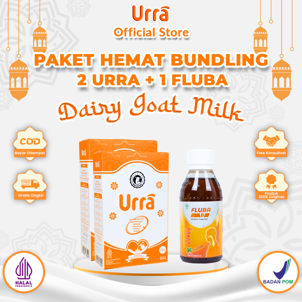 

[Paket Bundling] Urra Susu Kambing Saanen 2 Box dan Fluba Anaba Madu Herbal 1 Botol