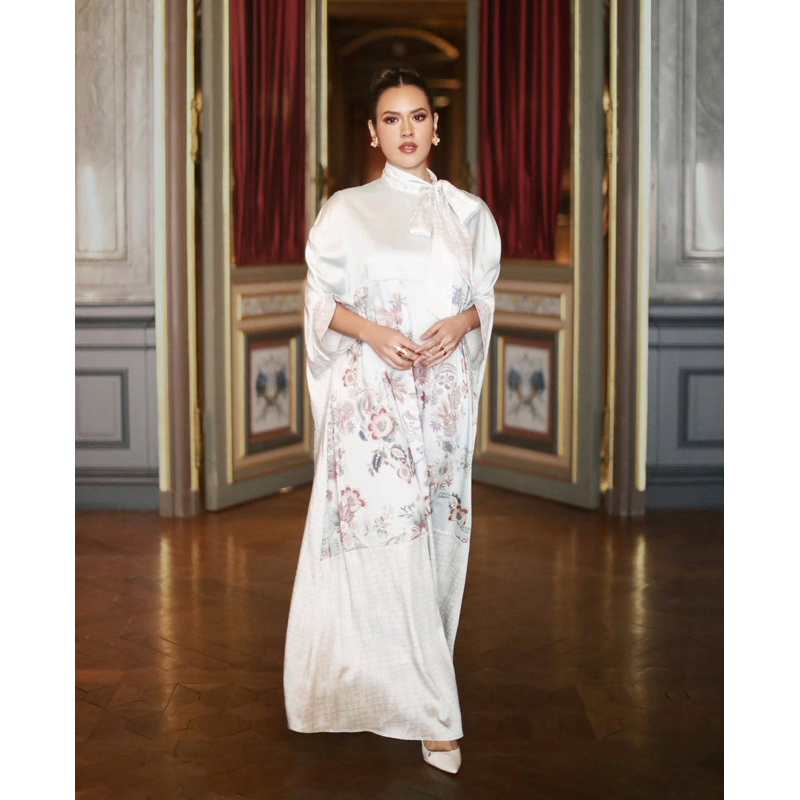 Festive Finesse Flowy Black Maxi Puffy Dress Blush Sand Mint Benangjarum Raisa Benang Jarum Store Bj