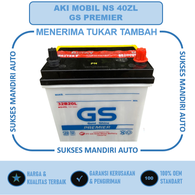 Aki Mobil Agya & Calya GS NS 40ZL PREMIER