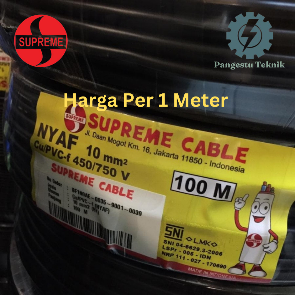 Kabel Serabut NYAF 10 mm Supreme Per 1 meter / Kabel Wiring NYAF 10 MM / Harga 1 Meter