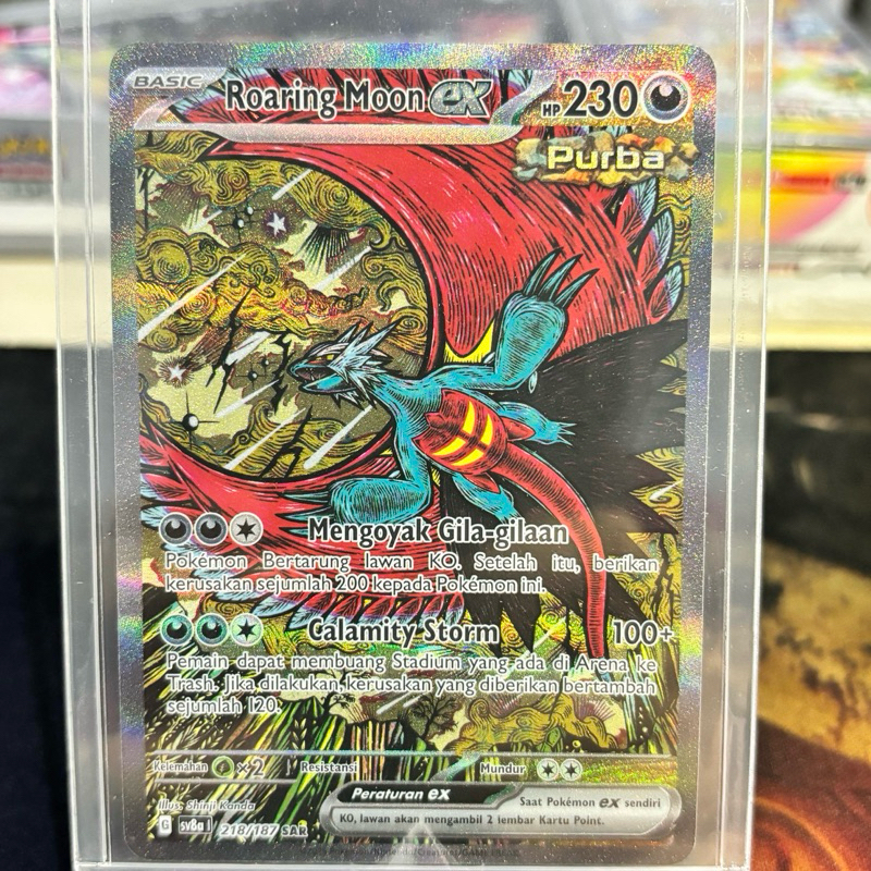 Roaring Moon EX Terastal Festival EX 218/187 SAR Pokémon TCG ORI NM