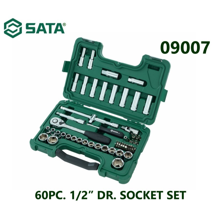 SATA - KUNCI SOK SET 09007- 60PC. 1/2” DR. SOCKET SET SATA