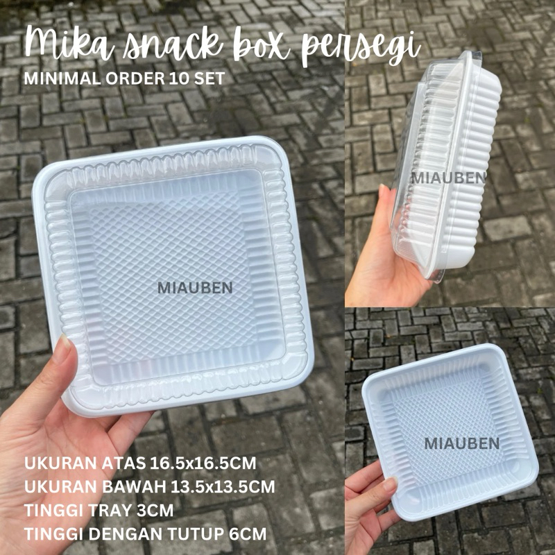 Ecer Mika segi kue basah snack nasi kotak mika nasi persegi