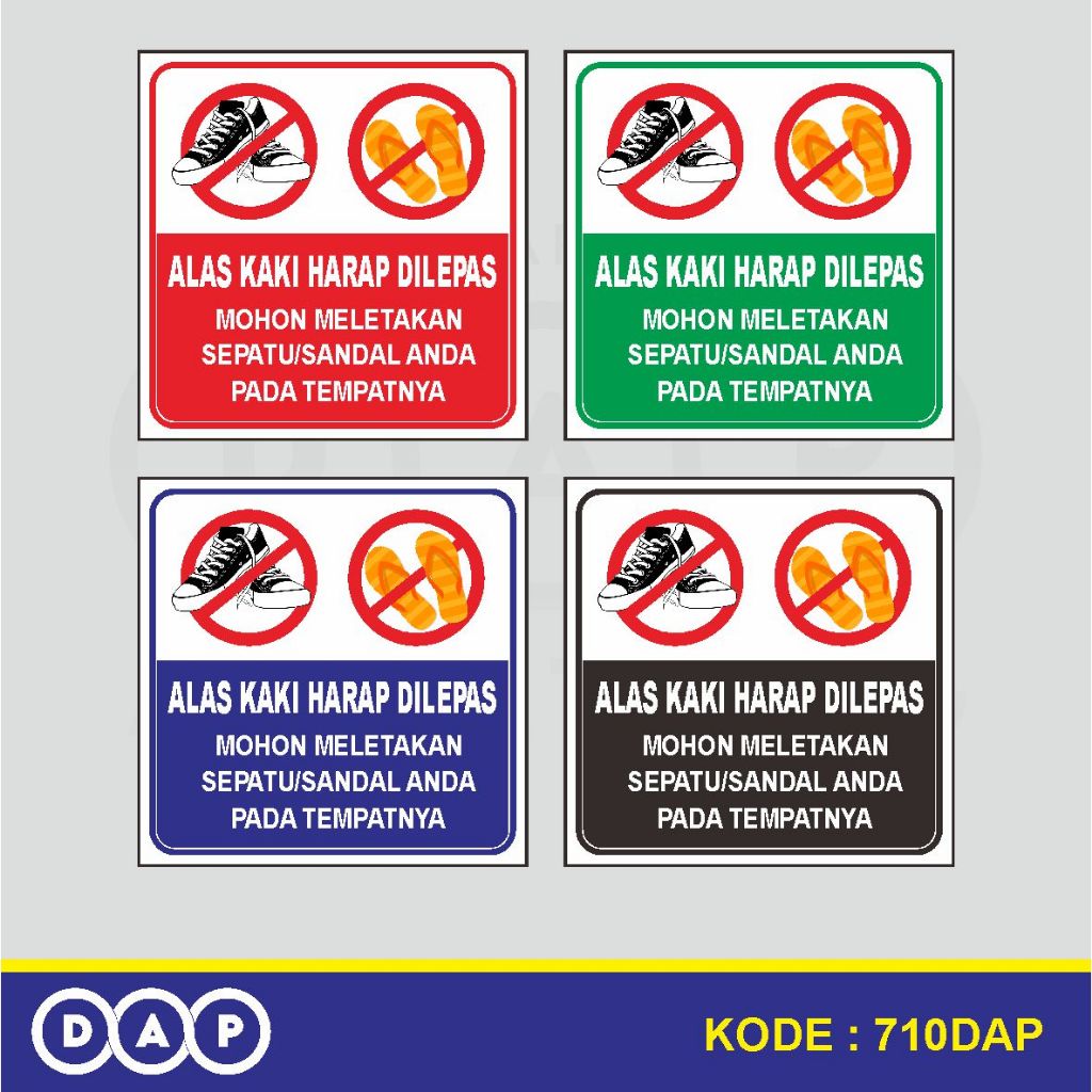 

710 - STIKER ALAS KAKI HARAP LEPAS - 20 X 20 CM - VYNIL - TERBAIK
